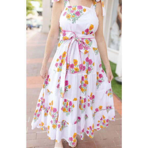 Victoria Dunn King Street Maxi Dress in Posies (NO belt tie) - Picture 2 of 9